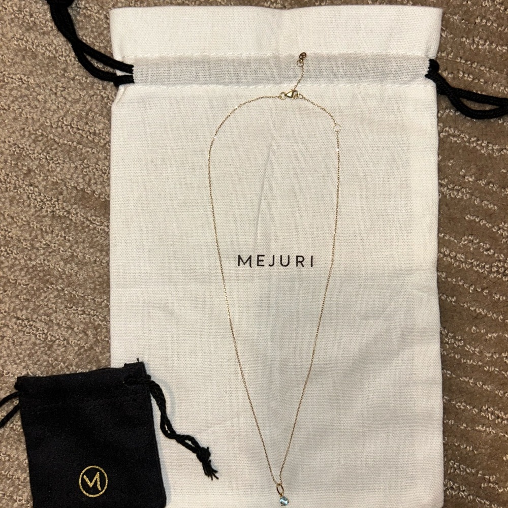 Mejuri 14k Gold Chain Necklace with Birthstone Charm